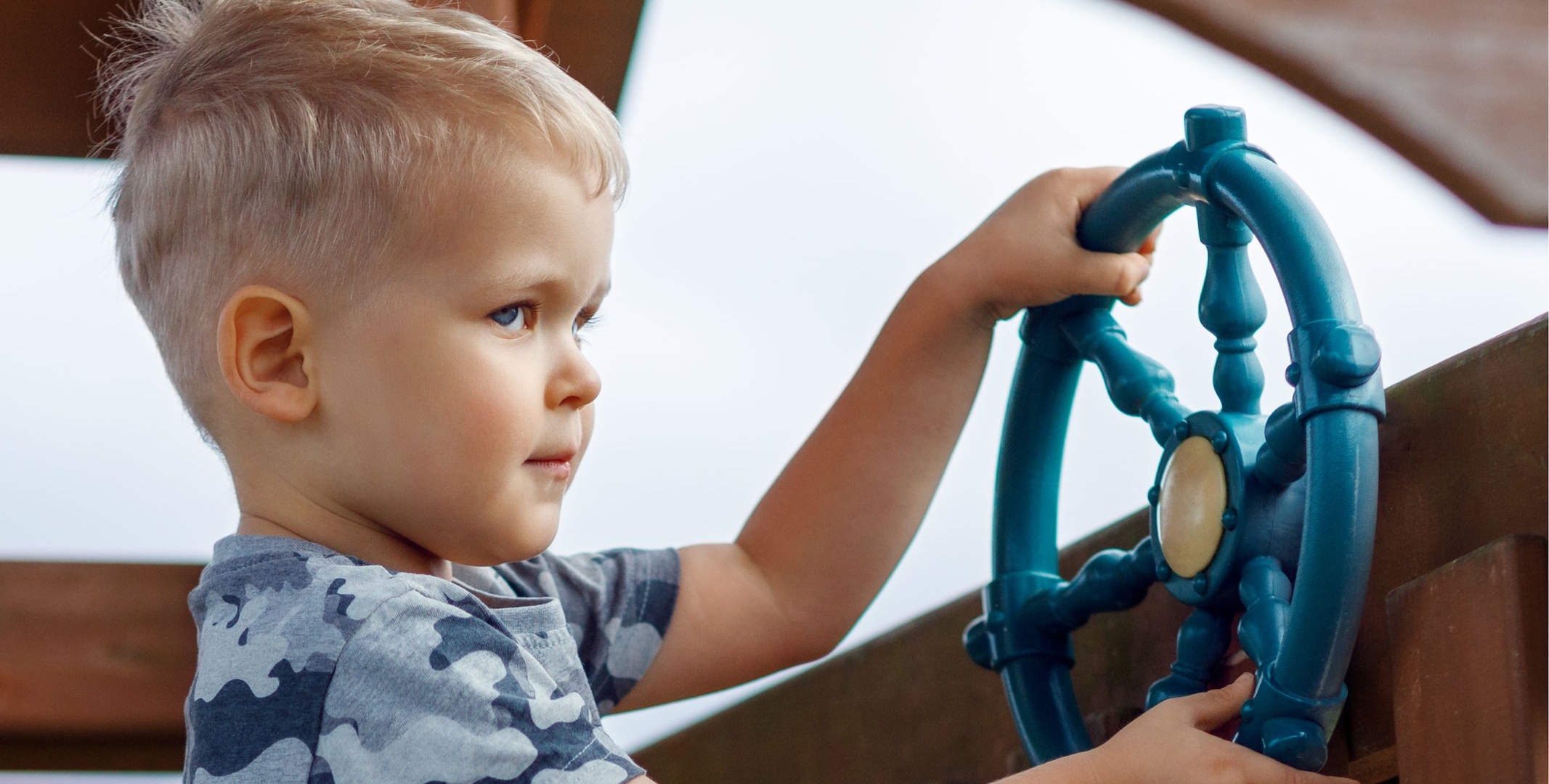 Little boy sailing